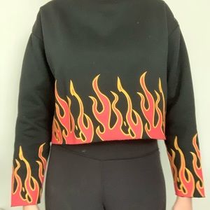 Adika flame cropped sweatshirt